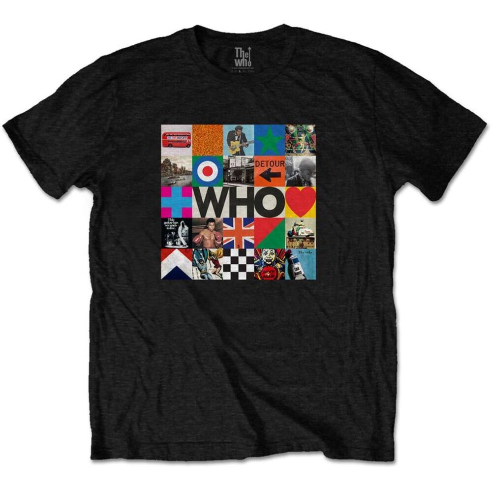 The Who Unisex Adult Blocks Cotton T-Shirt / Black